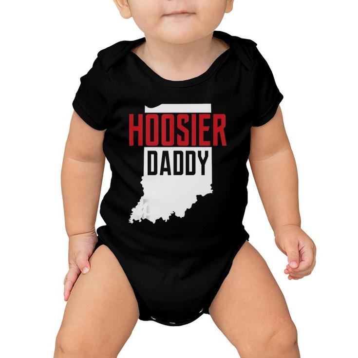 Hoosier Daddy Indiana State Map Gift Tank Top Baby Onesie