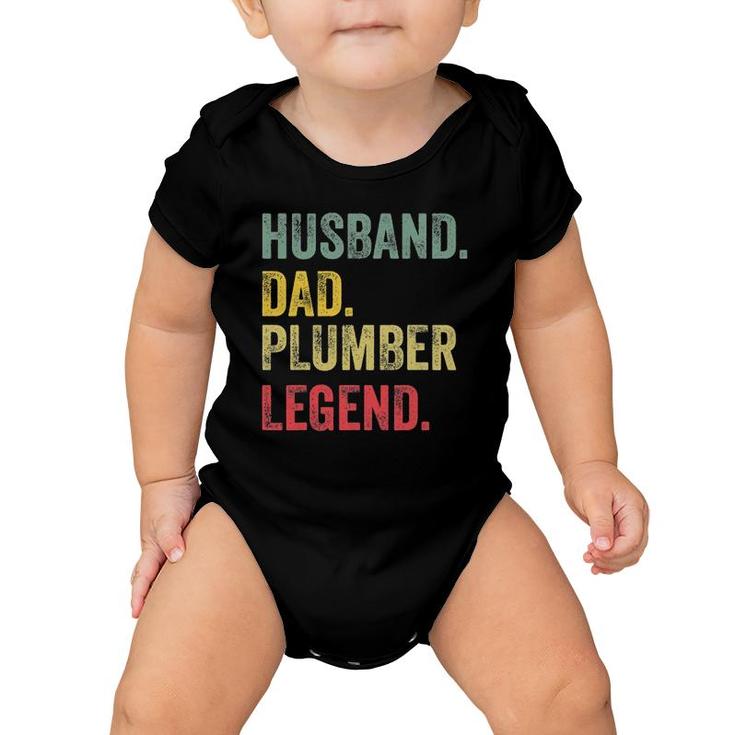 Husband Dad Plumber Legend Funny Vintage Retro Baby Onesie