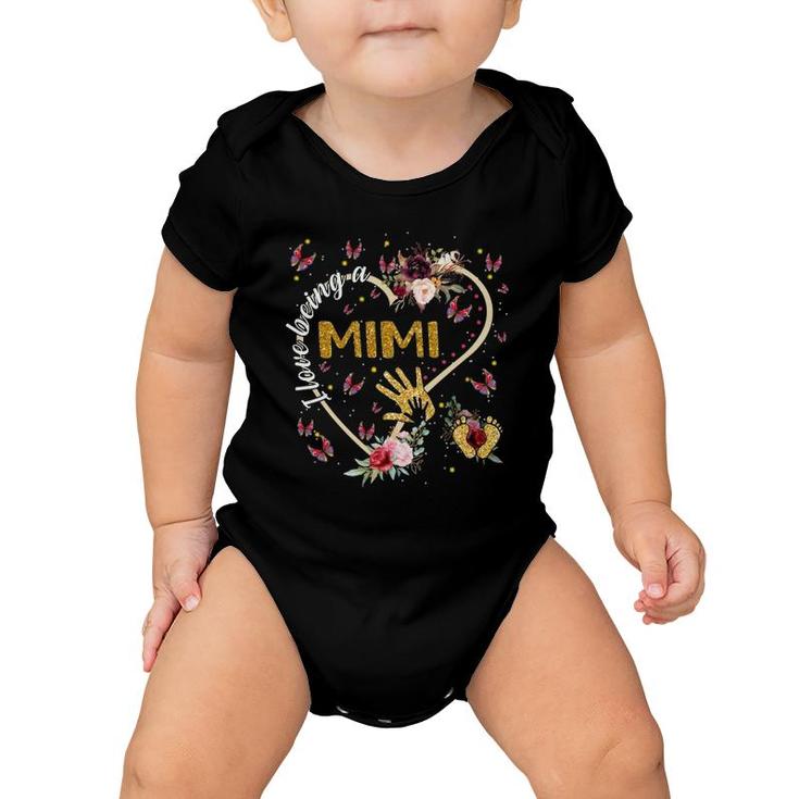 I Love Being A Mimi Heart Floral Mother's Day Mimi Gift Baby Onesie