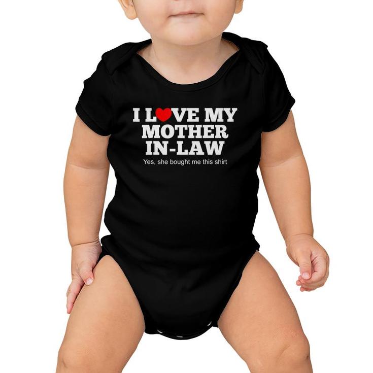 I Love My Mother In Law Family Baby Onesie