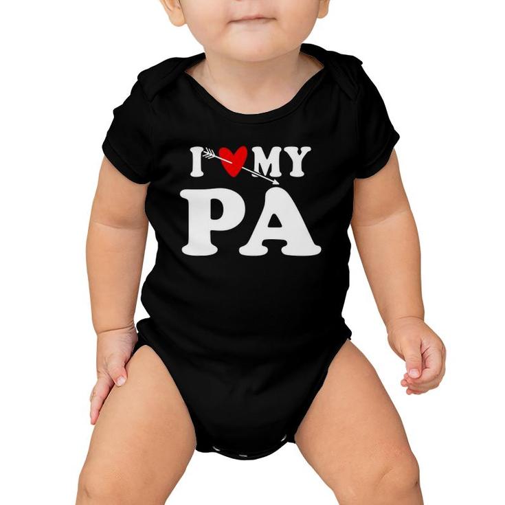 I Love My Pa With Heart Father's Day Wear For Kid Boy Girl Baby Onesie