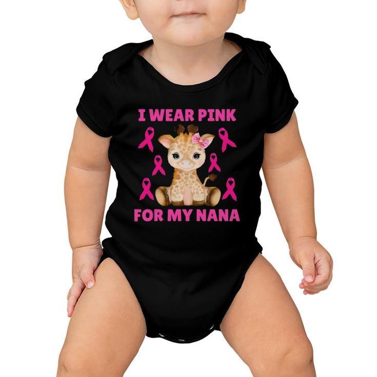 I Wear Pink For My Nana Breast Cancer Awareness Grandma Kids Baby Onesie