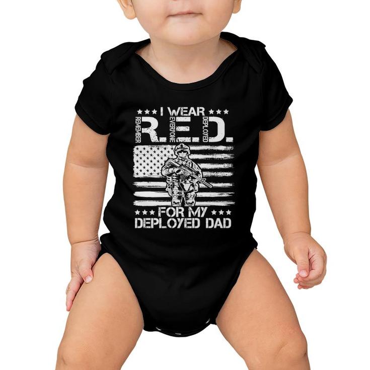 I Wear Red For My Dad Remember Everyone Deployed Usa Gift Premium Baby Onesie