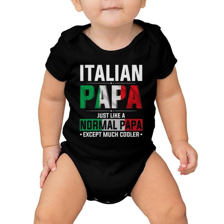 Italian Papa Happy Fathers Day Pride Italian Flag Proud Papa Baby Onesie