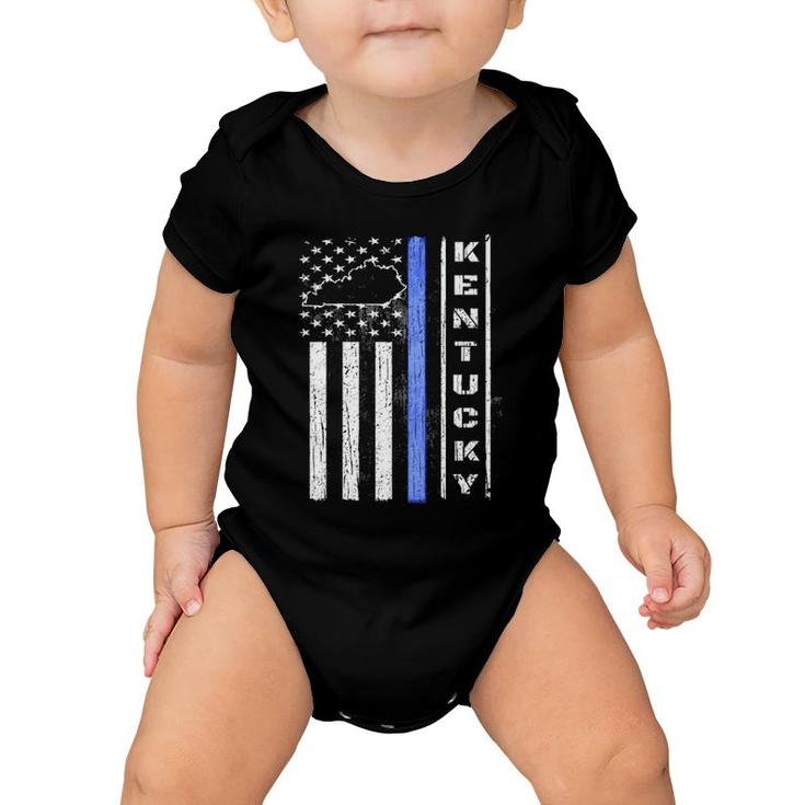Kentucky Thin Blue Line Police Flag Cop Gifts Men Dad Baby Onesie