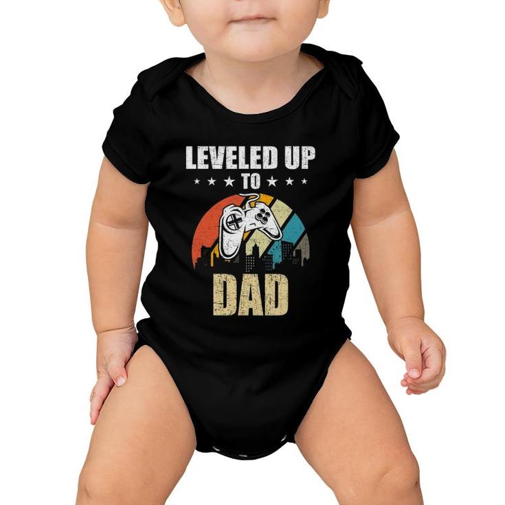 Leveled Up To Dad Video Gamer Gaming Baby Onesie