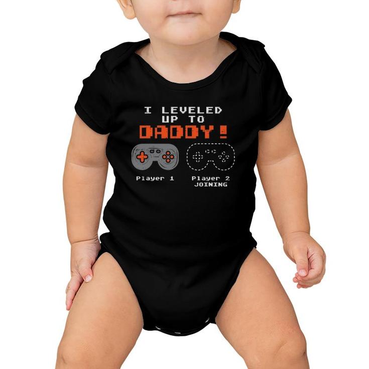 Leveled Up To Daddy Gamer Pregnancy Announcement Men Gift Baby Onesie