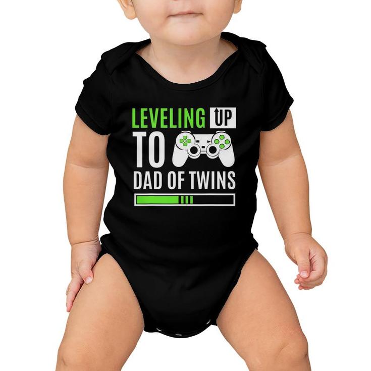 Leveling Up To Dad Of Twins Gaming Gender Reveal Celebration Baby Onesie