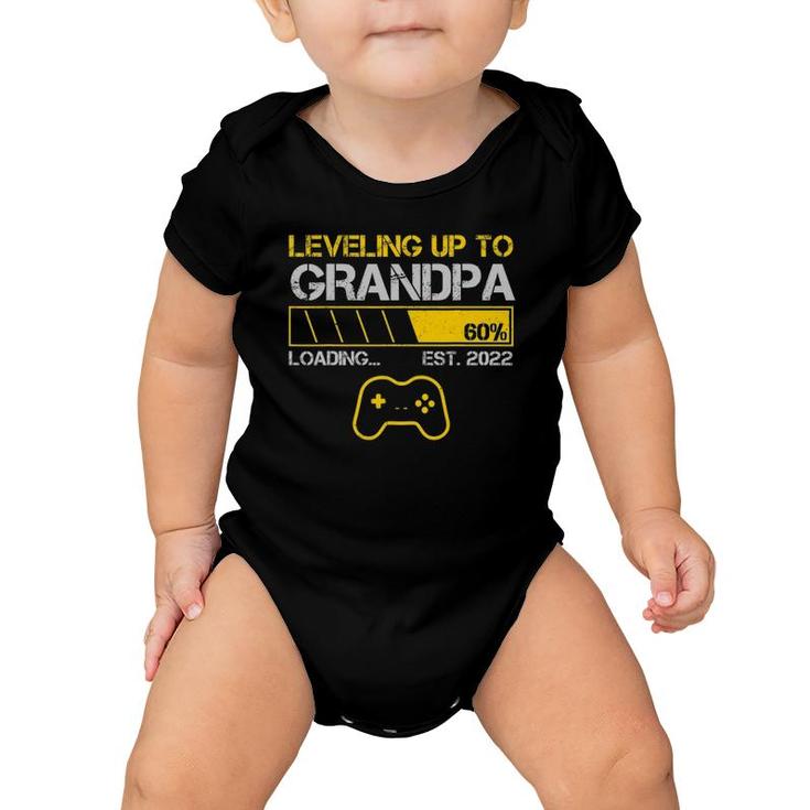 Leveling Up To Grandpa Est 2022 Loading Gaming Family Baby Onesie