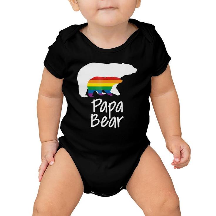 Lgbt Dad Papa Bear Mothers Gay Lesbian Pride Rainbow Baby Onesie