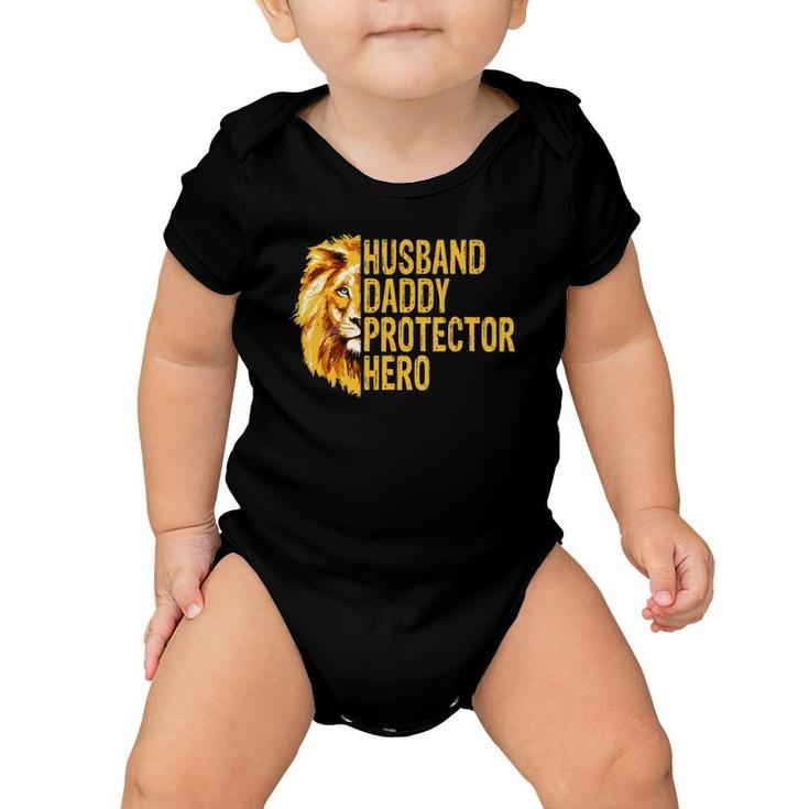 Lion Dad Funny Husband Daddy Protector Hero Fathers Day Baby Onesie