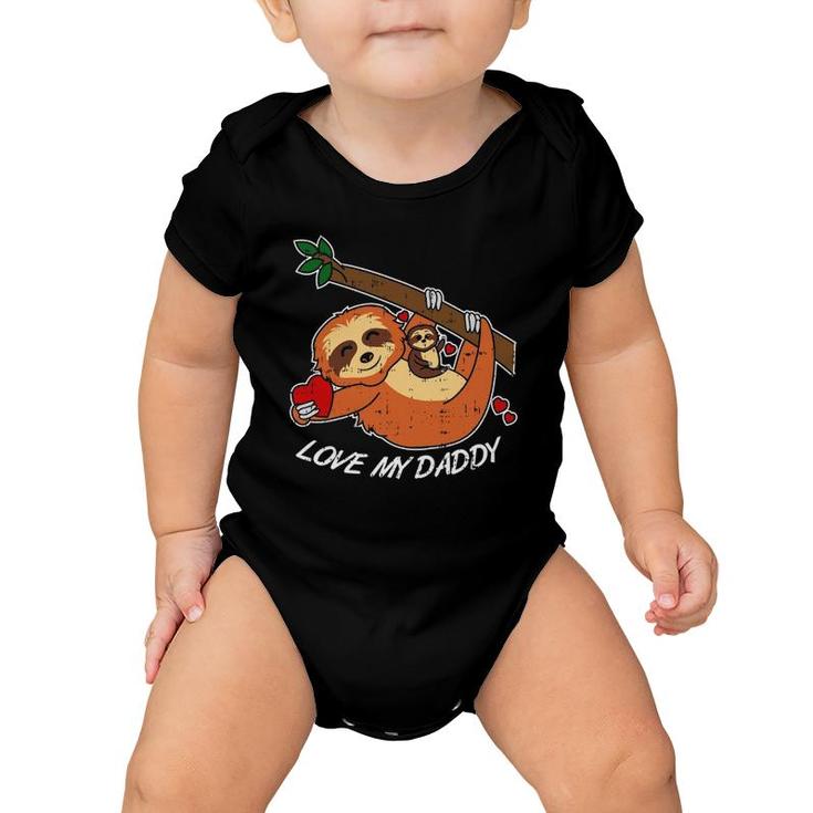 Love My Daddy Heart Dad Tee Cute Father's Day Gift Outfit Baby Onesie