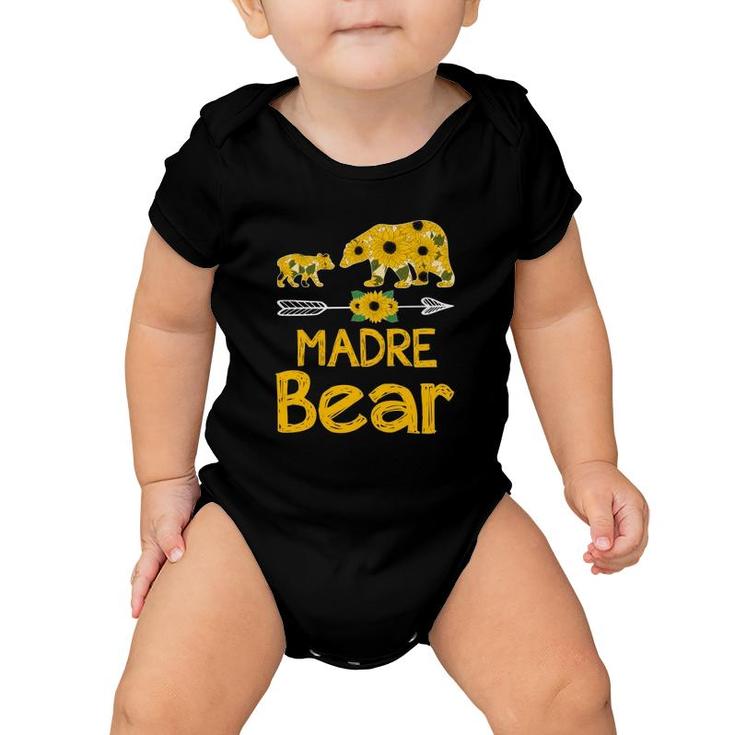 Madre Bear Sunflower Matching Mother In Spanish Portuguese For Mother’S Day Gift Baby Onesie