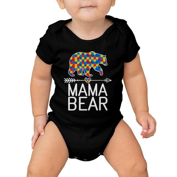 Mama Bear Autism Awareness Puzzle Piece Support Autistic Baby Onesie