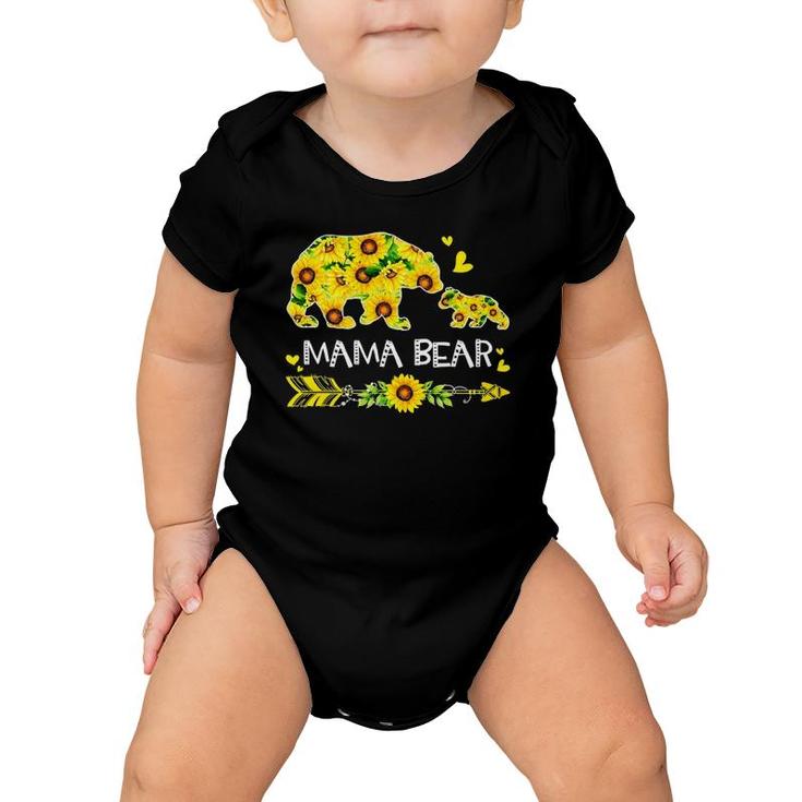Mama Bear Sunflower Outfit Funny Mama Mothers Day Baby Onesie