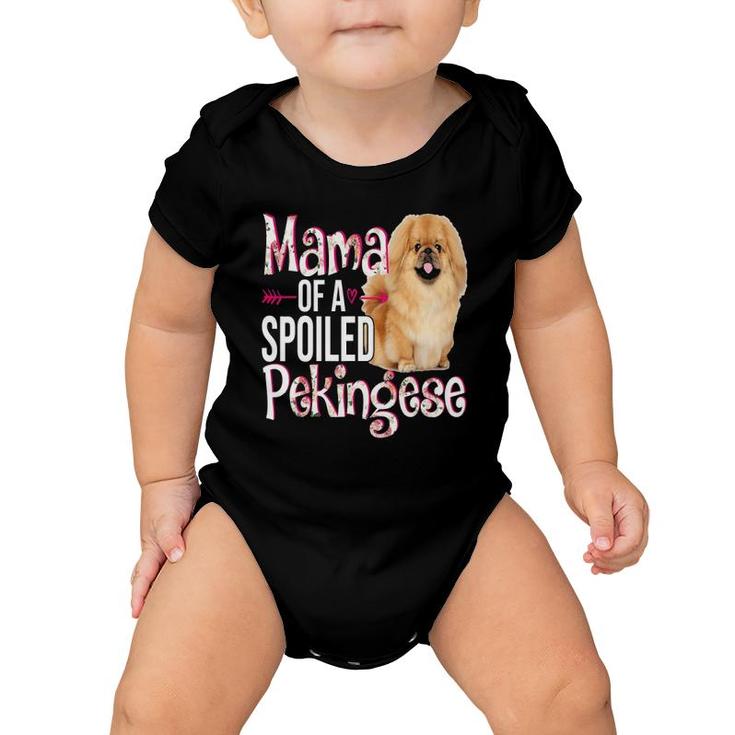 Mama Of A Spoiled Pekingese Happy Mother's Day Floral Dog Baby Onesie