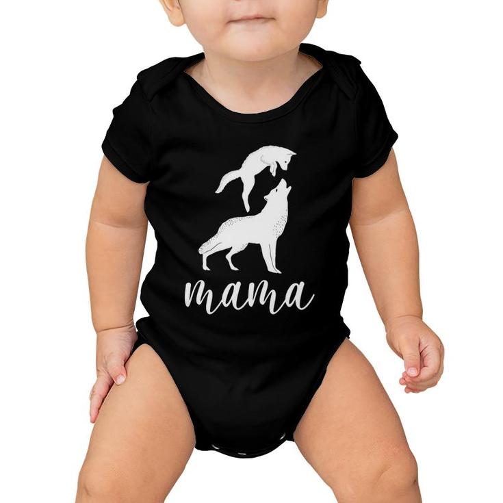 Mama Wolf & Baby Wolf Love Mom And Kids - Mothers Day Baby Onesie
