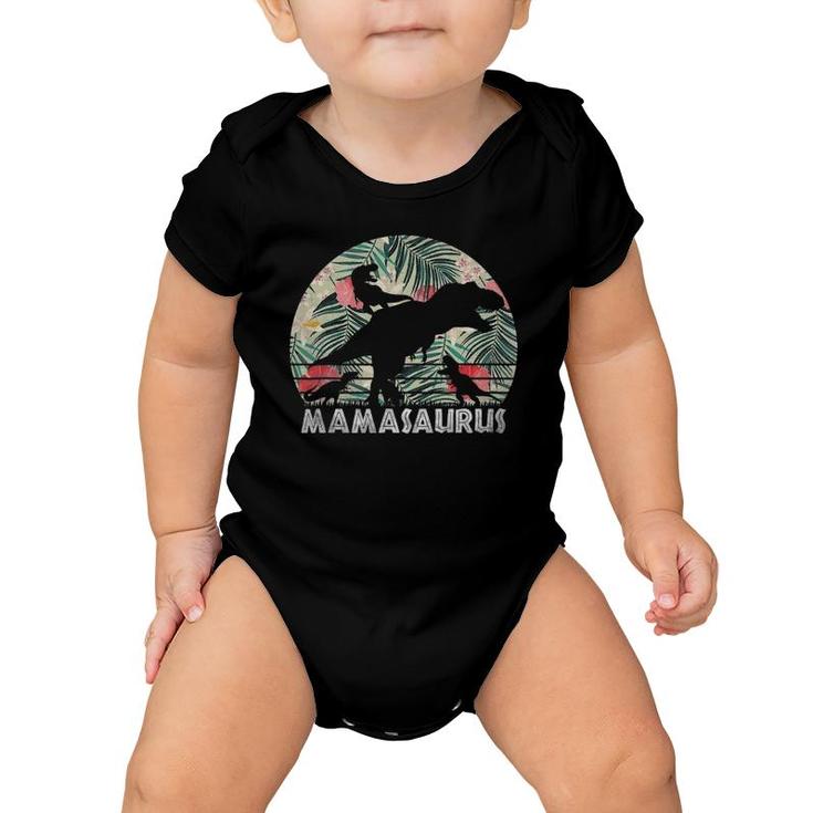 Mamasaurus Mothers Day - Floral Dinosaur 3 Kids Mother Gift Baby Onesie