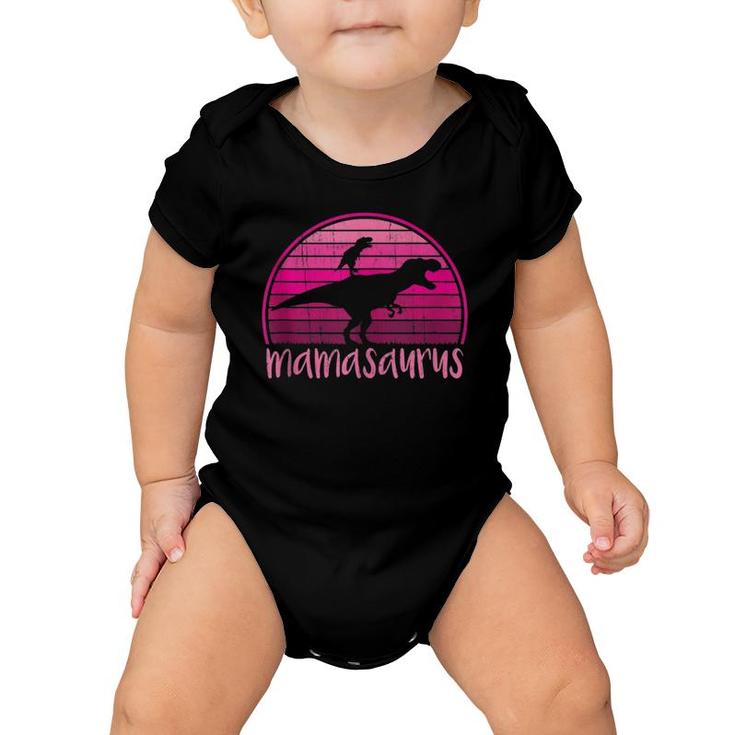 Mamasaurus Rex - 1 Kid Retro Sunset Funny Gift For Mother Baby Onesie