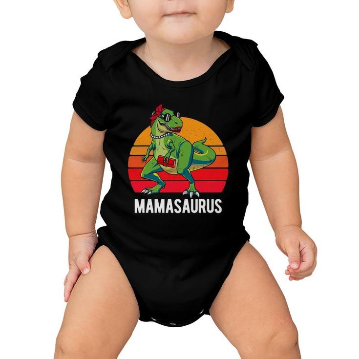 Mamasaurusrex Dinosaur Funny Mama Saurus Family Matching Baby Onesie