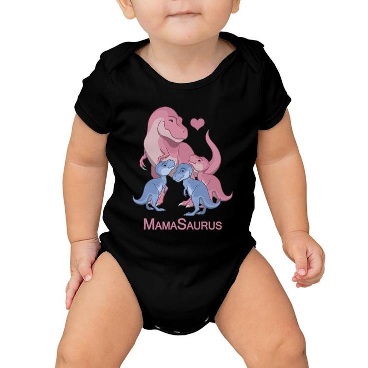 Mamasaurusrex Mother & 3 Cute Baby Boy & Girl Dinosaurs  Baby Onesie