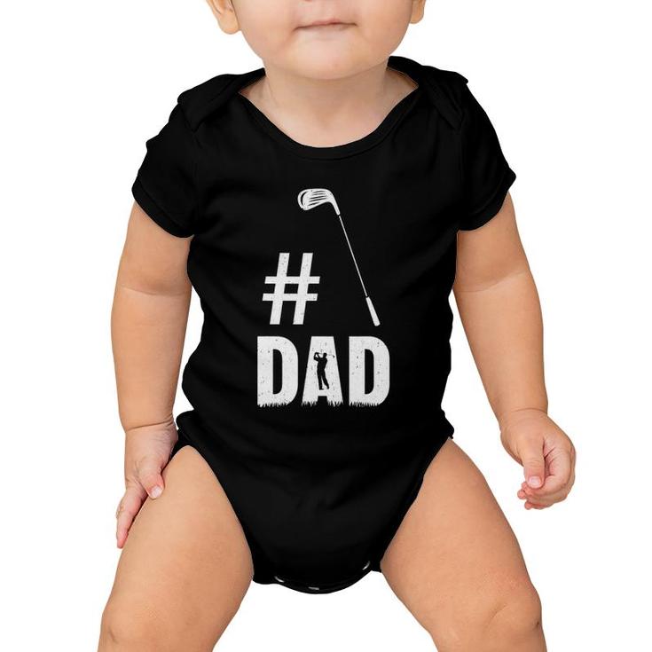Mens 1 Dad Golf Lover Gift Funny Golfing Father's Day Baby Onesie