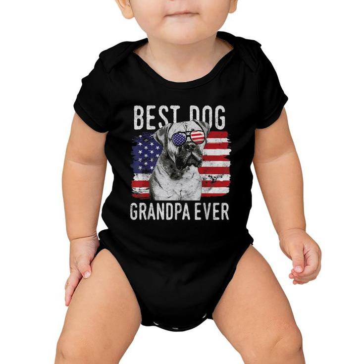 Mens American Flag Best Dog Grandpa Ever Mastiff Usa Baby Onesie