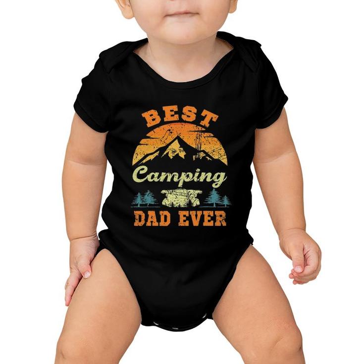 Mens Best Camping Dad Ever Funny Camper Father Vintage Baby Onesie