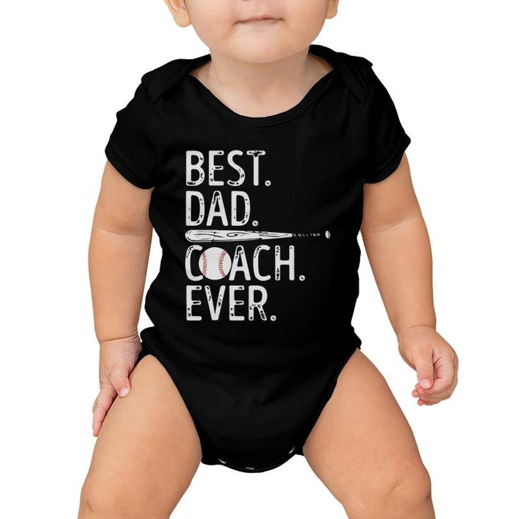 Mens Best Dad Coach Ever Baseball Patriotic For Father's Day Baby Onesie