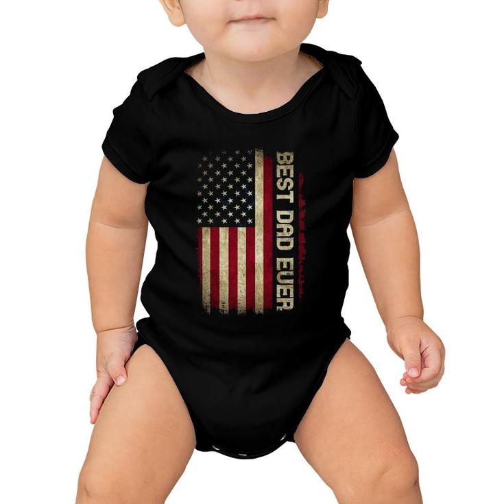 Mens Best Dad Ever Husband Fathers Day American Flag For Dad Baby Onesie