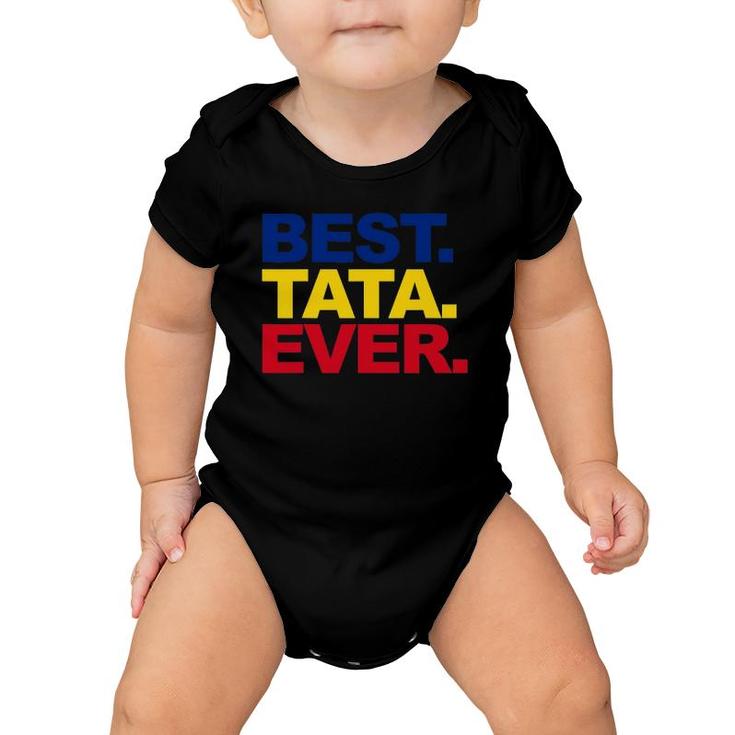 Mens Best Tata Ever Romanian Dad  Proud Fathers Day Gift Baby Onesie