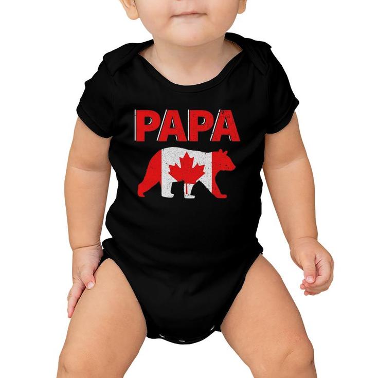 Mens Canada Flag Papa Bear Funny Canadian Dad Father's Day Gift Baby Onesie