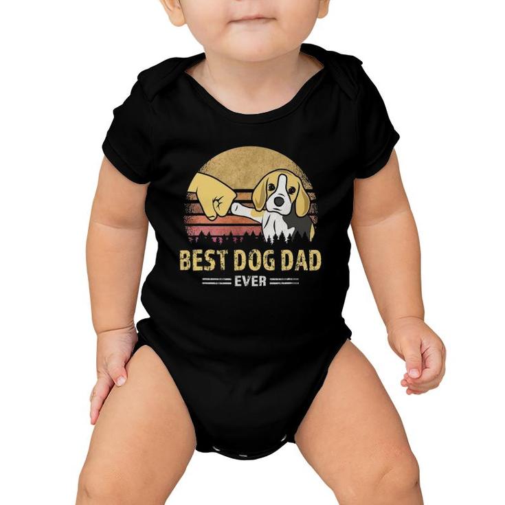 Mens Cute Best Beagle Dad Ever Retro Vintage Puppy Lover Design Baby Onesie