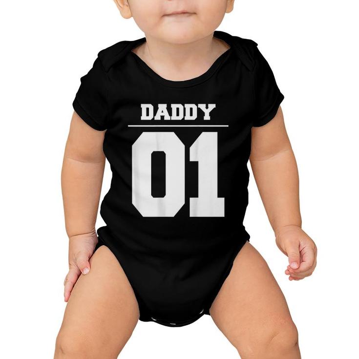 Mens Daddy 01 Fathers Day Gift Idea Daddy Daughter Matching Baby Onesie