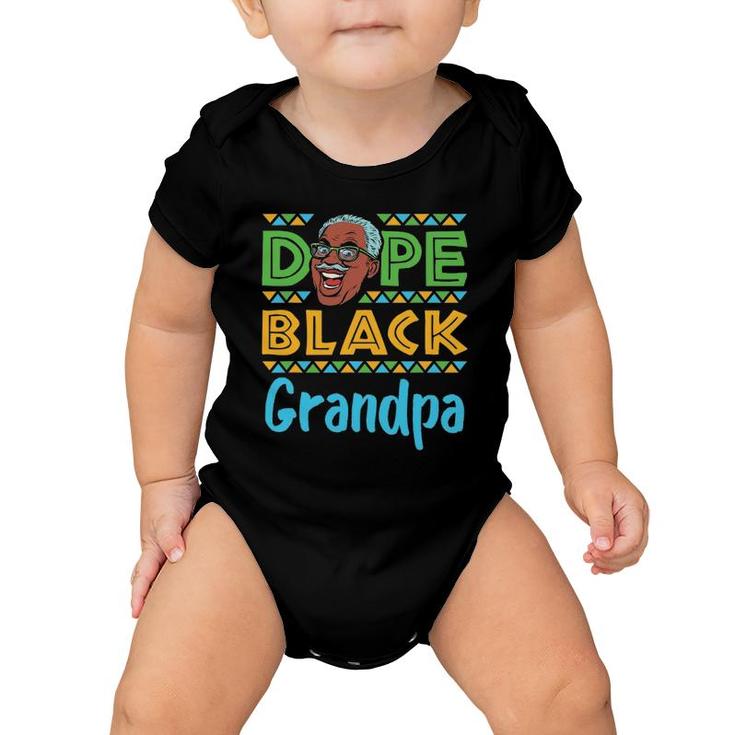 Mens Dope Black Grandpa African American Melanin Father's Day Baby Onesie