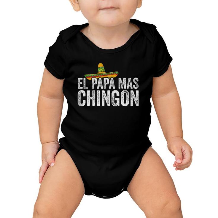 Mens El Papa Mas Chingon Spanish Mexican Dad Father's Day Gift Baby Onesie