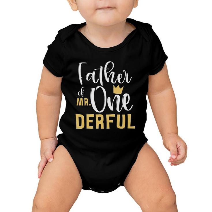 Mens Father Of Mr Onederful 1St Birthday First One-Derful Party Baby Onesie