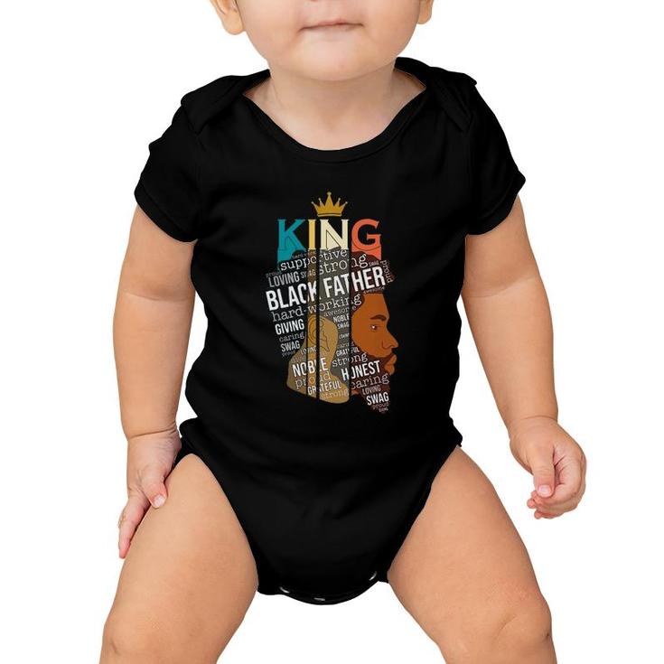 Mens Father’S Day Black Father Definition African American Crown Baby Onesie