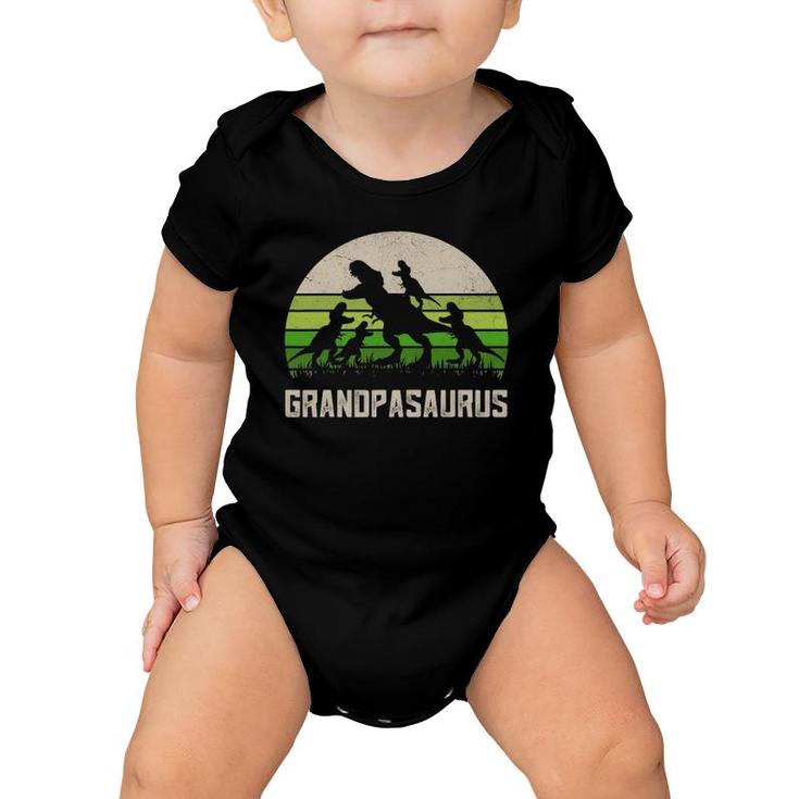 Mens Father's Day Grandpa  Grandpasaurus Dinosaur 4 Kids Trex Baby Onesie