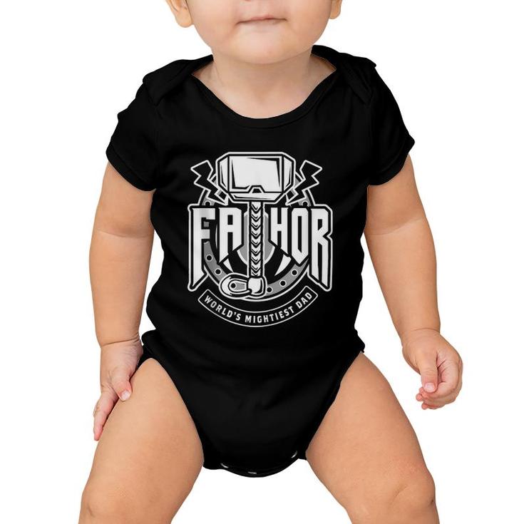 Mens Fathor World's Mightiest Dad - Funny Cool Viking Father Gift Tank Top Baby Onesie
