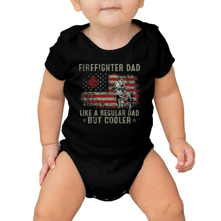 Mens Firefighter Dad Like Regular But Cooler Fireman Father's Day Baby Onesie