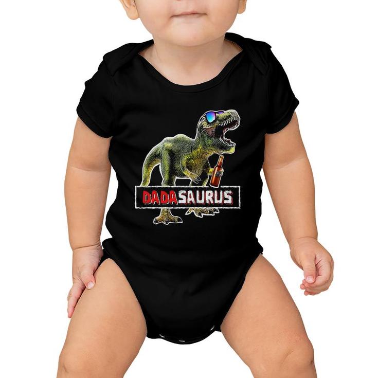Mens Funny Dadasaurus Rex Beer  Fathers Day Giftsrex Dad Baby Onesie