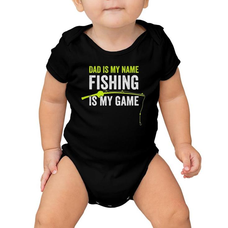 Mens Funny Fishing Gift For Dad Who Loves To Fish Fishing Pole  Baby Onesie