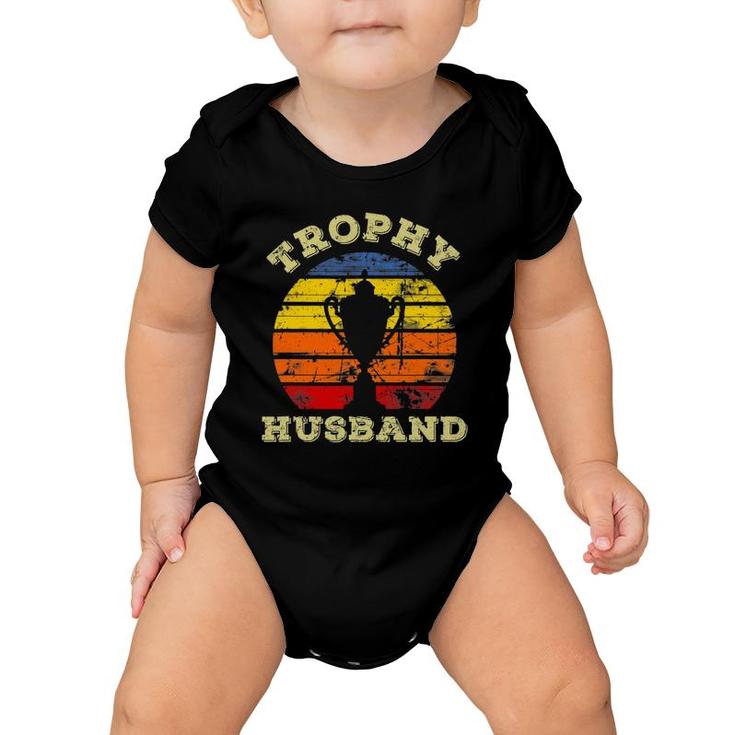 Mens Funny Husband Dad Vintage Retro Sunset Trophy Fathers Day Baby Onesie