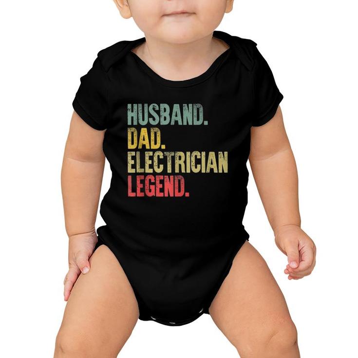 Mens Funny Vintage  Husband Dad Electrician Legend Retro Baby Onesie