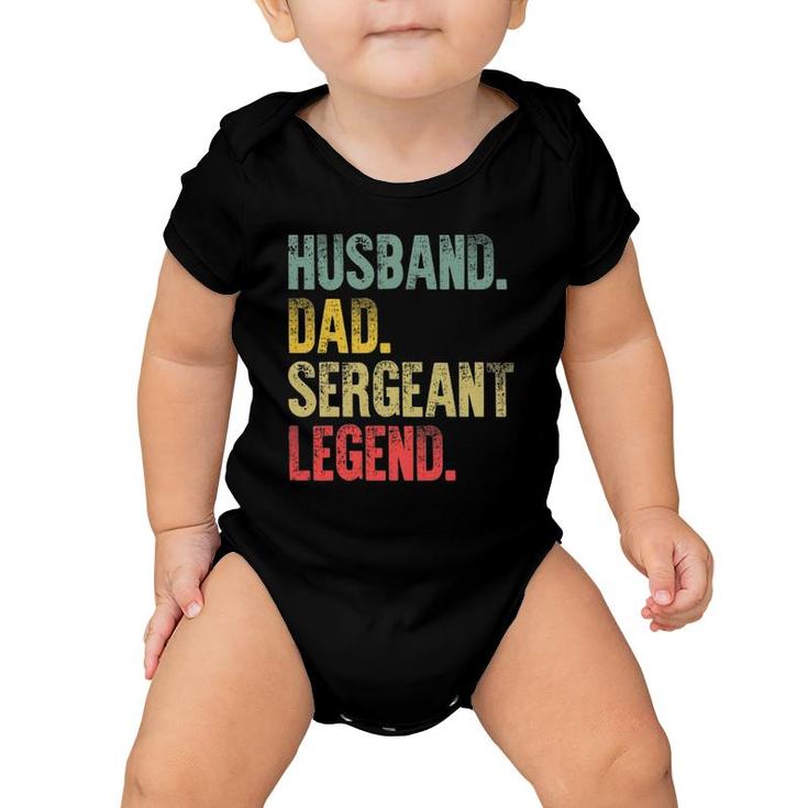 Mens Funny Vintage Husband Dad Sergeant Legend Retro Baby Onesie