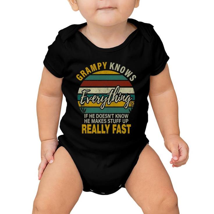 Mens Grampy Know Everything Grandpa Christmas Gifts Baby Onesie