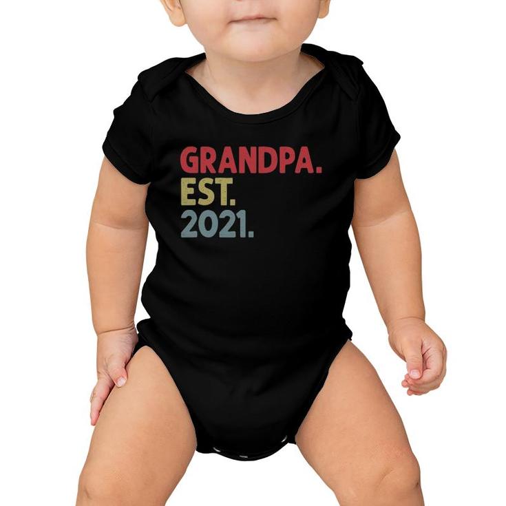 Mens Grandpa Est 2021 Gift For Grandfather To Be Established 2021 Ver2 Baby Onesie