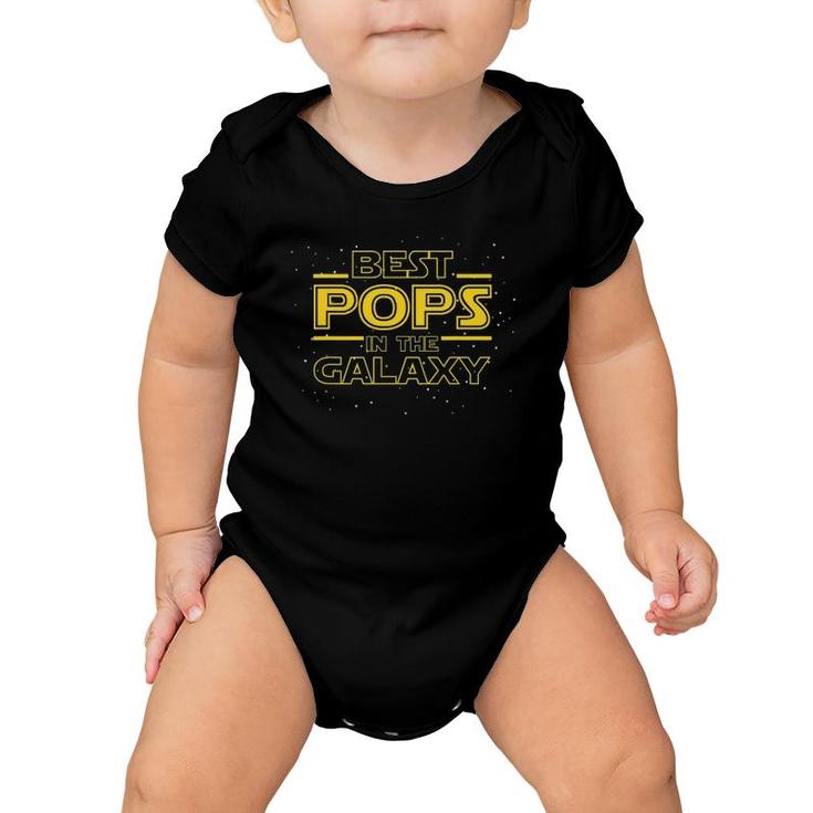 Mens Grandpa Pops  Gift, Best Pops In The Galaxy Baby Onesie