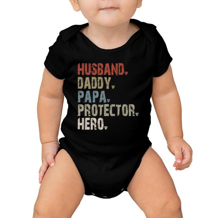 Mens Husband - Daddy - Papa - Protector - Hero Baby Onesie
